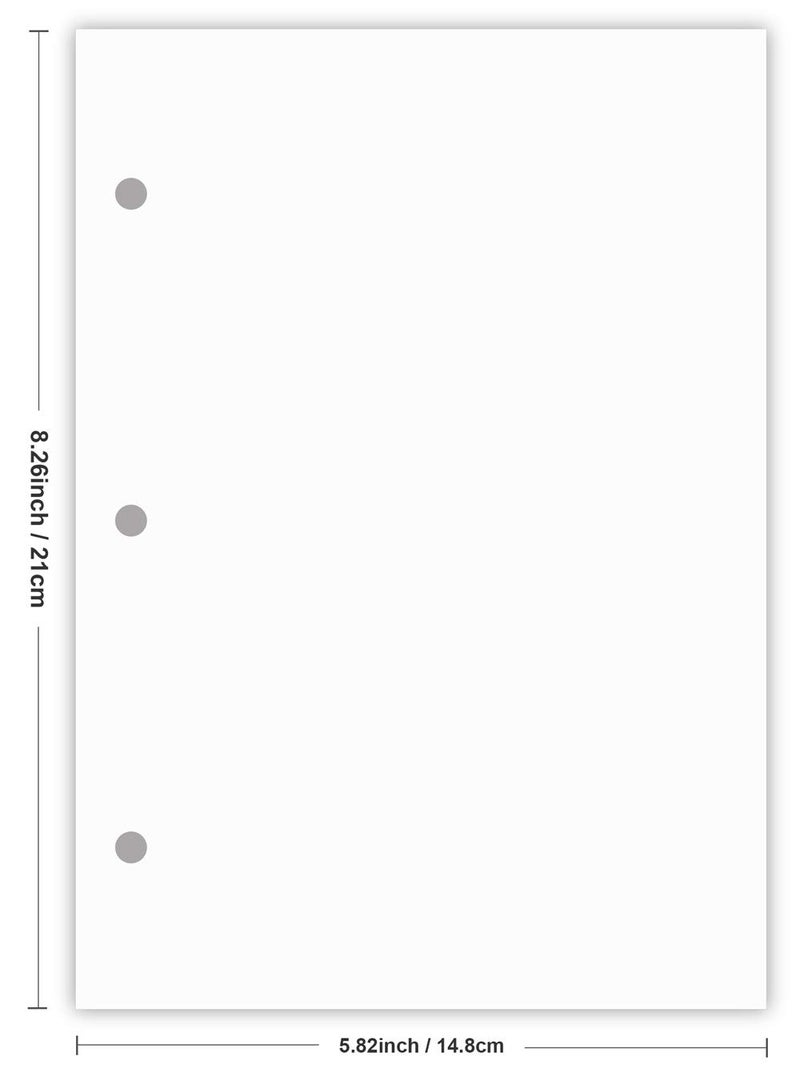 Nokingo (3-Pack) A5 Filler Paper  3 Hole Planner Refills  Organizer  Loose-leaf Binder Paper  Total 300 Sheets/600 Pages  100gsm  Blank  White Paper  5.8 x 8.2 Inch  3 Hole Filler Paper  Mini Binder Refills - Image 5